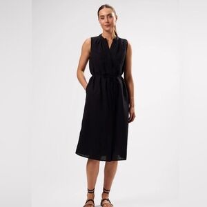 AMOUR VERT NWT kylen 100% linen dress -black -medium